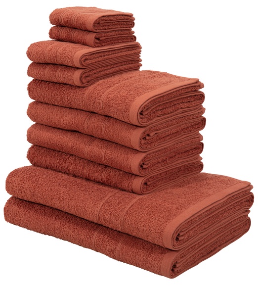 my home Handtuch Set »Inga«, Set, 10 tlg., Walkfrottee, mit feiner Bordüre