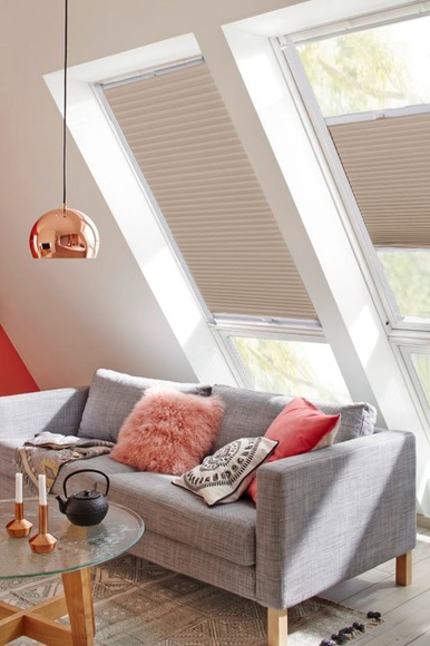 sunlines Dachfensterplissee »StartUp Style Honeycomb VD«, abdunkelnd, verspannt, mit Führungsschienen