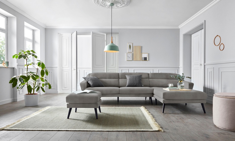 andas Ecksofa »Bille«, mit Naht im Rückenkissen und Beinen aus Eichenholz, Design by Morten Georgsen