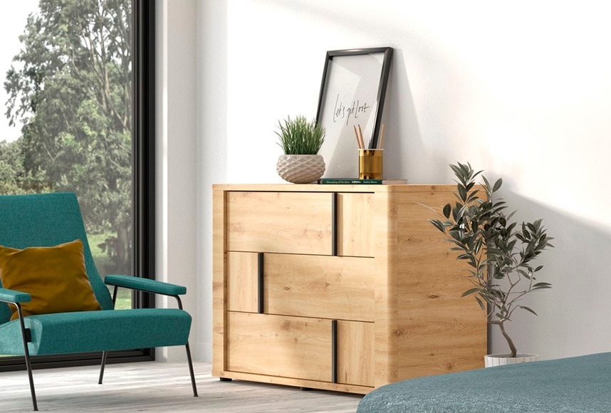 Kommode ASPEN 3 Schubladen artisan eiche