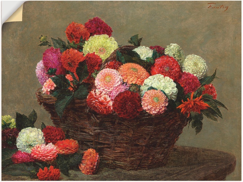 Artland Wandbild »Korb mit Dahlien«