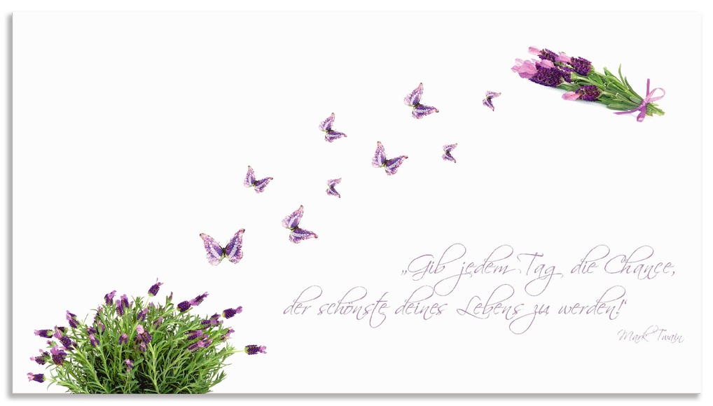 Artland Küchenrückwand »Lila Schmetterlinge an Lavendel«