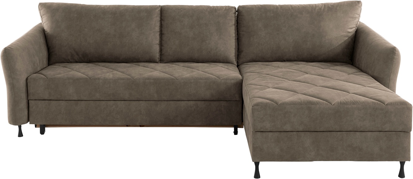 exxpo - sofa fashion Ecksofa, Steppung im Sitzbereich, Wahlweise mit Bettfunktion und Bettkasten