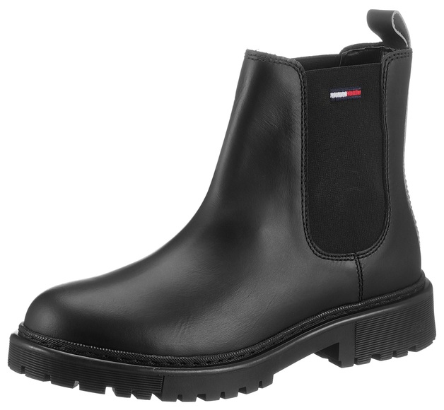 Tommy Jeans Chelseaboots »TOMMY JEANS FLAT CHELSEA«, zum Schlupfen