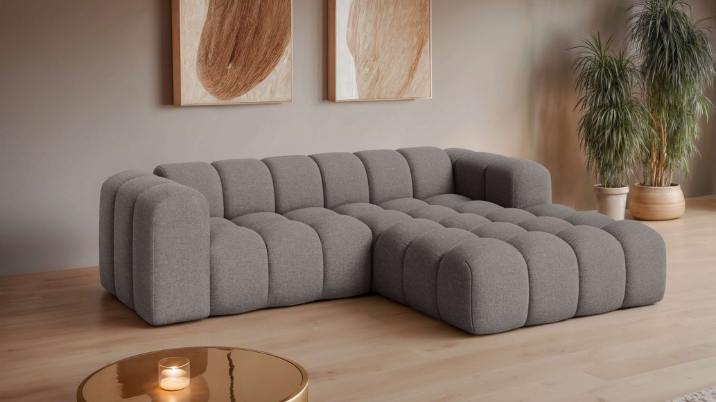 GOODproduct Ecksofa »KALLIE Design-Sofa mit Wellenunterfederung, Bubble-Optik, 248/186/72cm« moderne Steppung, hoher Sitzkomfort und modernes Design