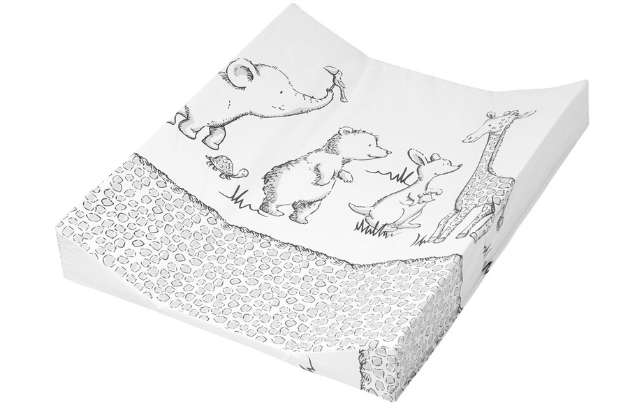JULIUS ZÖLLNER Wickelauflage 2-Keil Mulde Folie Safari 50 x 65 cm - weiß