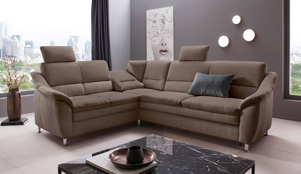 Places of Style Ecksofa »Cardoso«, Federkern, wahlweise mit Bett, Schubkasten, teilweise Relaxfunktion