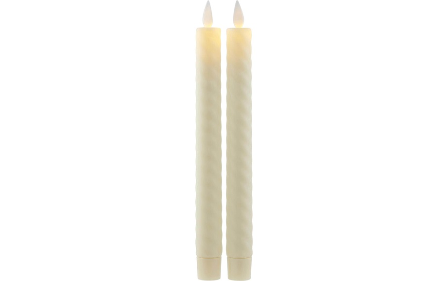 Sirius LED-Kerze Sara Wave Almond, 2er Set