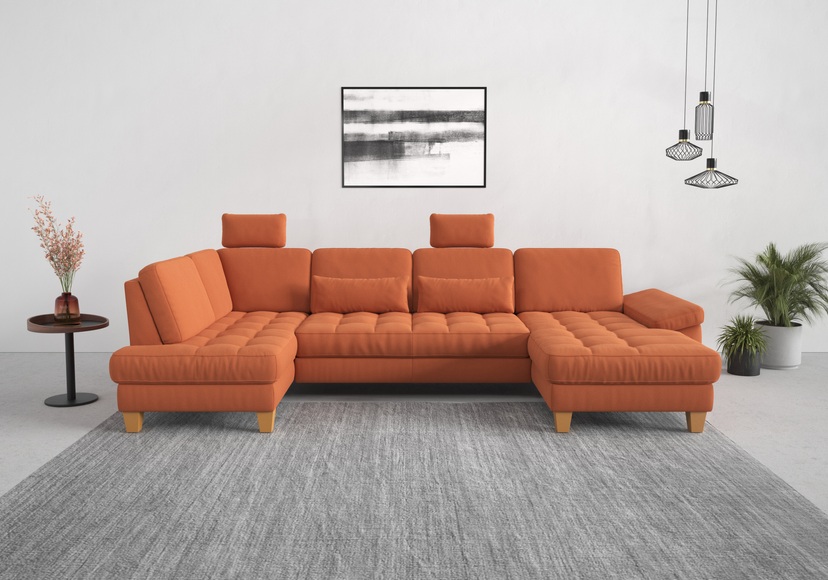 sit&more Wohnlandschaft, wahlweise mit Bettfunktion, Bettkasten, Sitztiefenverstellung