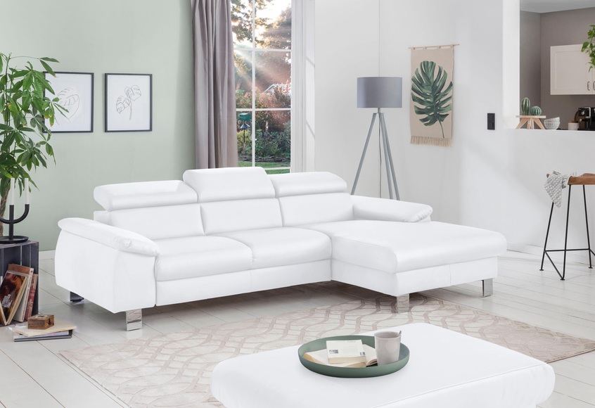 COTTA Ecksofa »Komaris«, mit Kopf- bzw. Rückenverstellung, wahlweise mit Bettfunktion, Bettkasten und RGB-LED-Beleuchtung