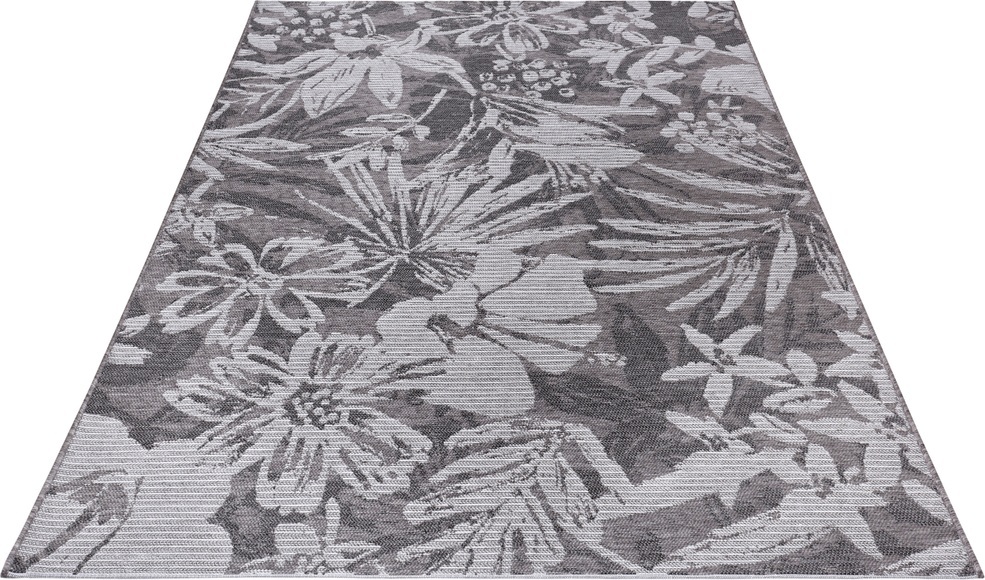 ELLE DECORATION Teppich »Lanao«, rechteckig, 4 mm Höhe, Flachgewebe In und Outdoor Teppich, Florales Design, Balkon, Terrasse, Garten, Wohnzimmer, Strapazierfähig, Pflegeleicht