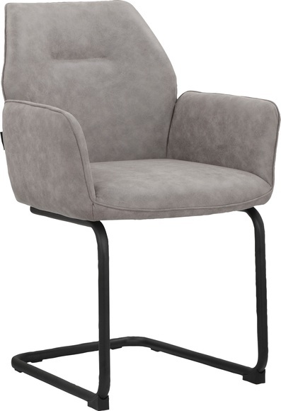 Places of Style Armlehnstuhl »Ginevra«, 2 St., Microfaser, Sitz und Rücken gepolstert, mit schwarzem Gestell aus Metall, in verschiedenen Farbvarianten enthältlich, Sitzhöhe 51 cm