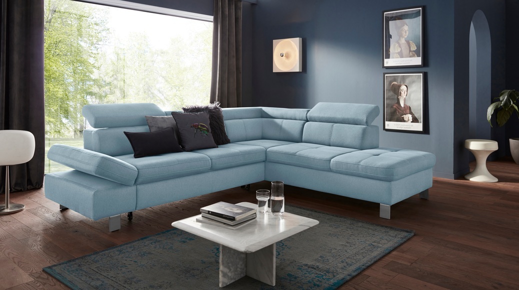 exxpo - sofa fashion Ecksofa, mit Kopf- bzw. Rückenverstellung, wahlweise mit Bettfunktion und Bettkasten