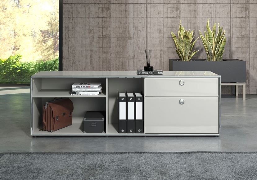 trendteam Schrank-Set, (Set, 2 St., Infinity), elegante Hochglanzoptik