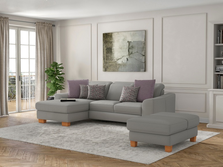 sit&more Ecksofa »Durness«, mit Federkern und hochwertigen Massivholzfüssen, wahlweise mit Kopfteilverstellung, Bettfunktion und Bettkasten oder mit Bettfunktion und Bettkasten