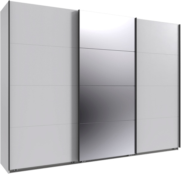 Wimex Kleiderschrank »Mugano, Made in Germany, Lieferung bis in Deine Etage und Stellort«, (wähle Deine Ausstattung: Basic oder Premium!), 3 Schwebetüren, grosse Grössen, mit oder ohne Spiegel, Metallgriffe