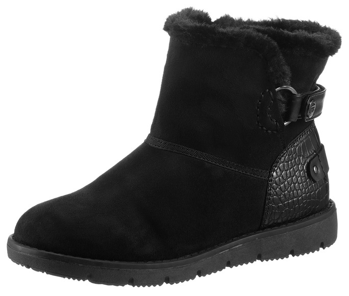 TOM TAILOR Winterboots, mit Krokoprägung an der Ferse