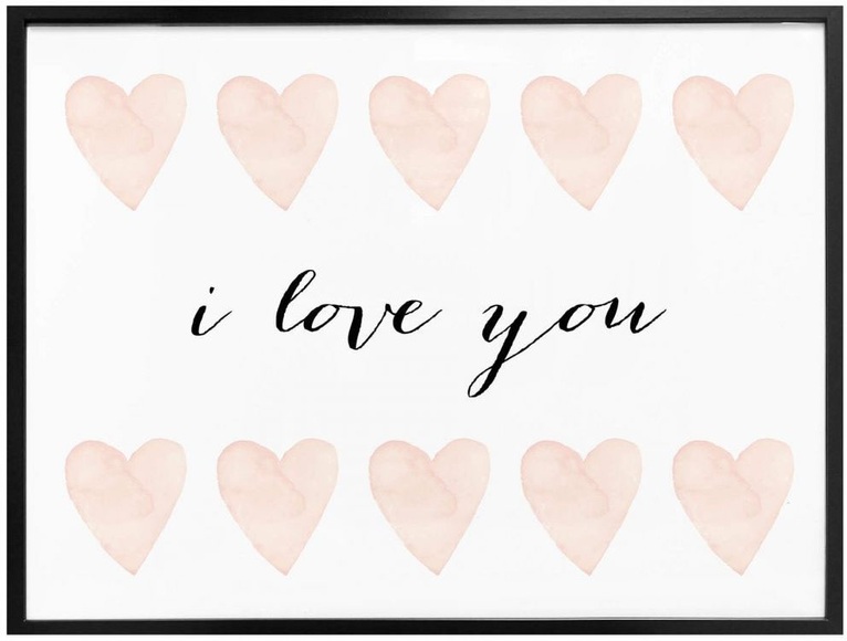 Wall-Art Poster »I love you«, Schriftzug, (1 St.), Poster, Wandbild, Bild, Wandposter