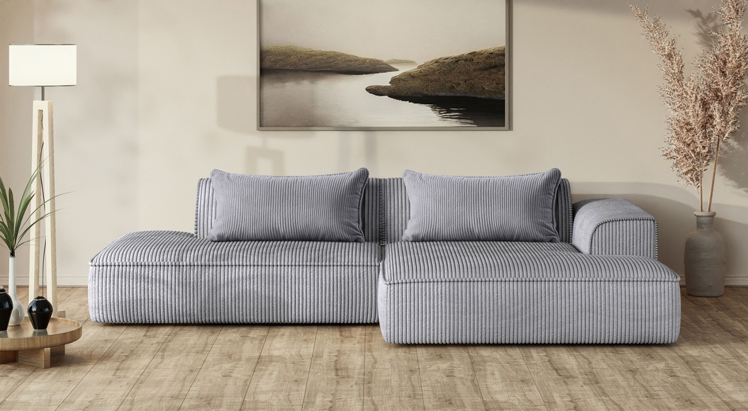 exxpo - sofa fashion Ecksofa »Billund modernes Designsofa, bequem und elegant, Breite 294cm, L-Form« modern, L-form, Wellenfedern, inklusive 2x Nierenkissen