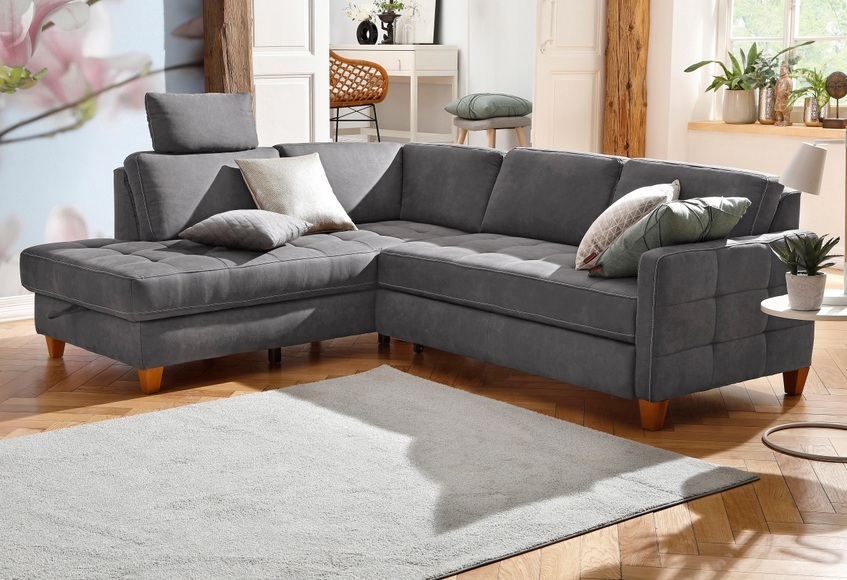 Home affaire Ecksofa »Earl«, wahlweise auch mit Bettfunktion oder Bettfunktion mit Bettkasten