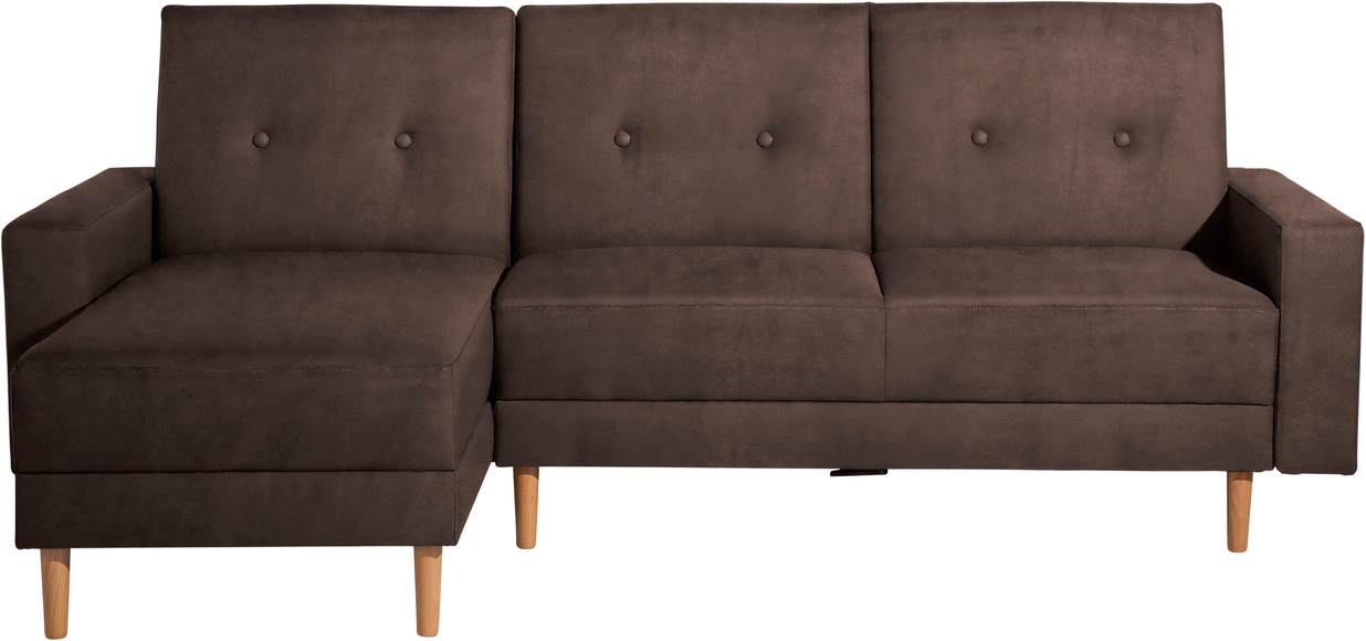 Max Winzer® Ecksofa »Just Chill«, Schlafsofa mit Recamiere, mit Rückenverstellung, inklusive Stauraumhocker