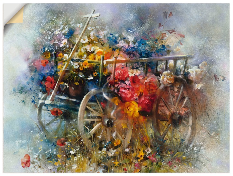 Artland Wandbild »Blumen Schubkarre«