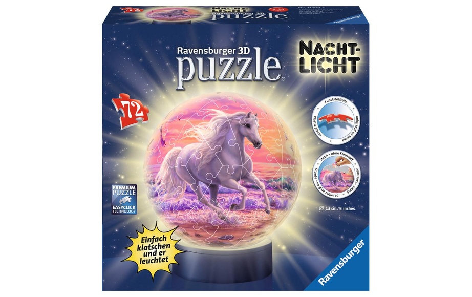 Ravensburger 3D Puzzle-Ball Pferde am Strand, Nachtlicht