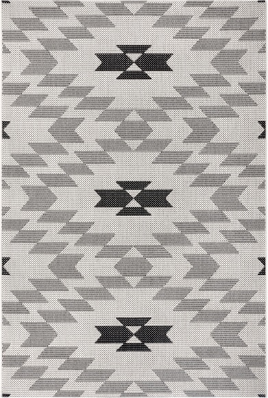 White Label - Teppich In-& Outdoor - 80 x 150 cm; - Creme, Schwarz