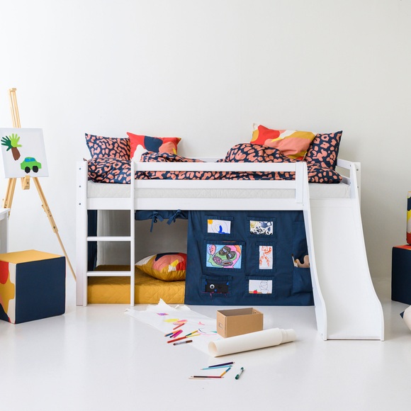 Hoppekids Hochbett »«Creator Orion Blue»«, Rutsche & Vorhang Blau und viel Auswahl
