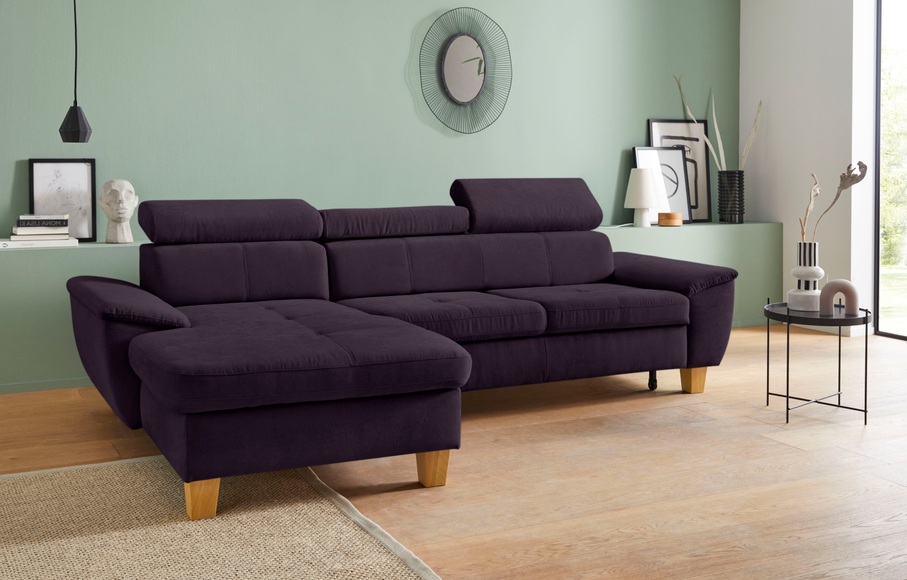 exxpo - sofa fashion Ecksofa, inklusive Kopfteilverstellung, wahlweise mit Bettfunktion und Bettkasten