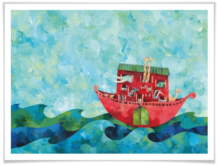 Wall-Art Poster »Märchen Wandbilder Die Arche Noah«, Geschichten & Märchen, (1 St.), Poster, Wandbild, Bild, Wandposter