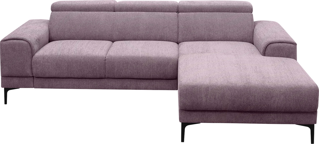 exxpo - sofa fashion Ecksofa, mit 3 Kopfstützen, wahlweise elektrischer Sitztiefenverstellung, frei im Raum stellbar