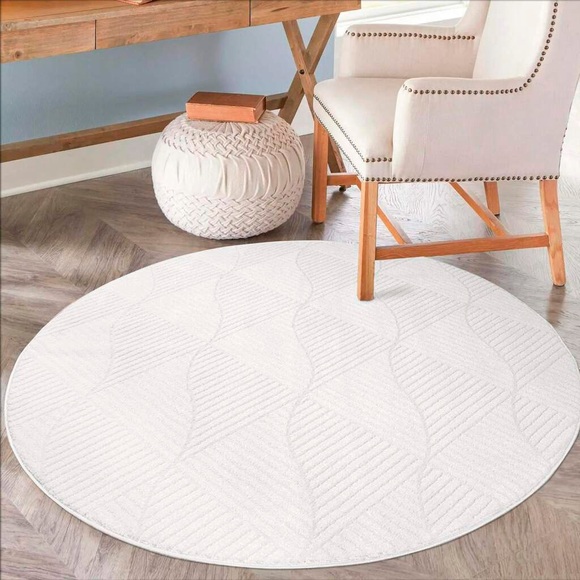 Carpet City Teppich, rund, Kurzflor,3D-Optik,Kreisförmiges Muster, Wohnzimmer,Schlafzimmer