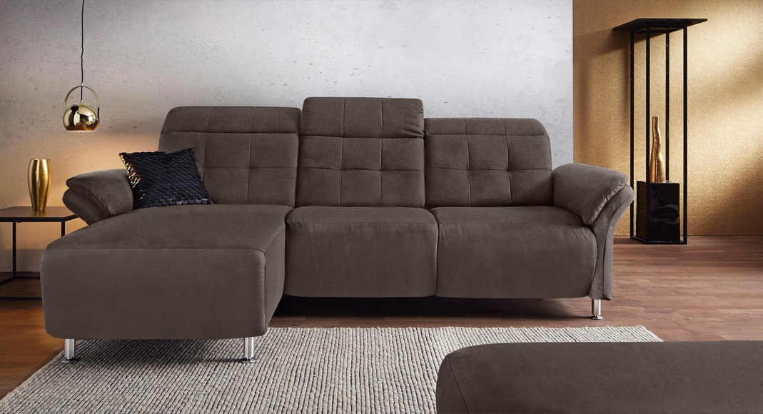 Places of Style Ecksofa »Manhattan«, 2 Sitze mit elektrischer Relaxfunktion, verstellbare Armlehnen