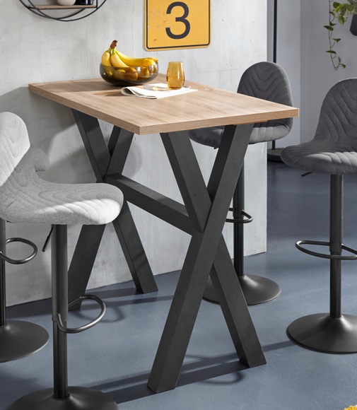 Bartisch, Gestell in X-Form (Breite 120 oder 140 cm)