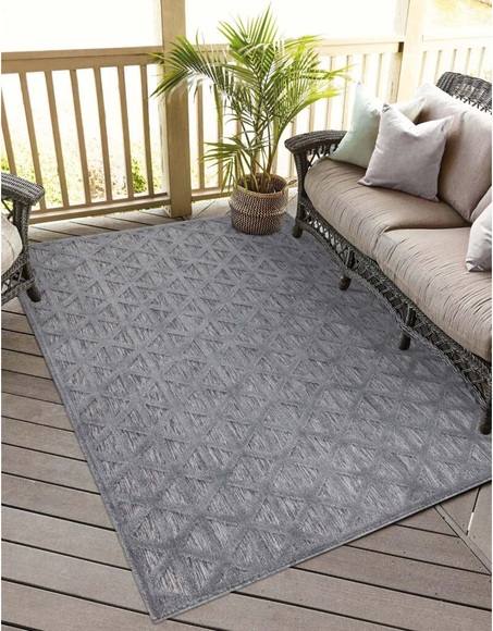 Carpet City Teppich »Santorini«, rechteckig, 5 mm Höhe, 3D-Effekt, für Wohnzimmer, Flur, Küche, Wintergarten, Balkon, Wetterfest & UV-beständig