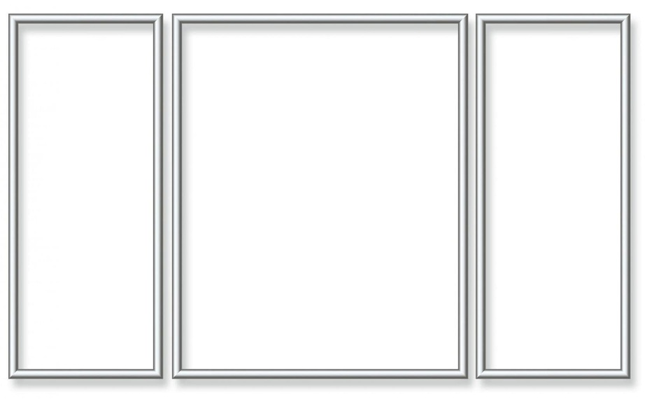 Malen nach Zahlen, Alurahmen Triptychon Silber 50 x 80 cm