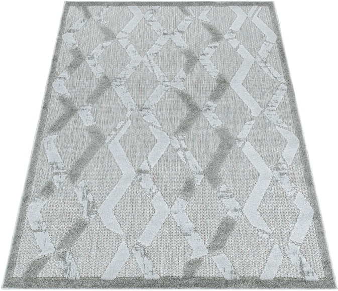 Ayyildiz Teppiche Teppich, rechteckig, 8 mm Höhe, Flachflor mit Hoch-Tief-Struktur, In-und Outdoor geeignet