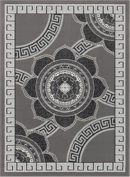 White Label - Design-Velourteppich - 80 x 150 cm - Grau