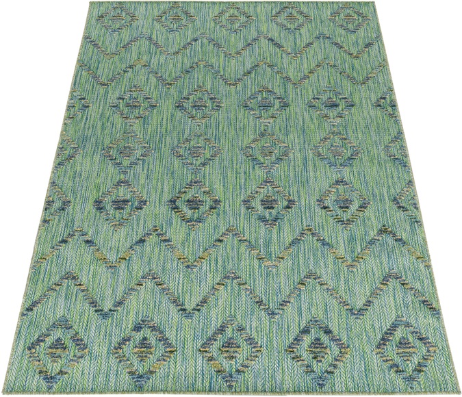 Ayyildiz Teppiche Teppich, rechteckig, 8 mm Höhe, Flachflor mit Hoch-Tief-Struktur, In-und Outdoor geeignet