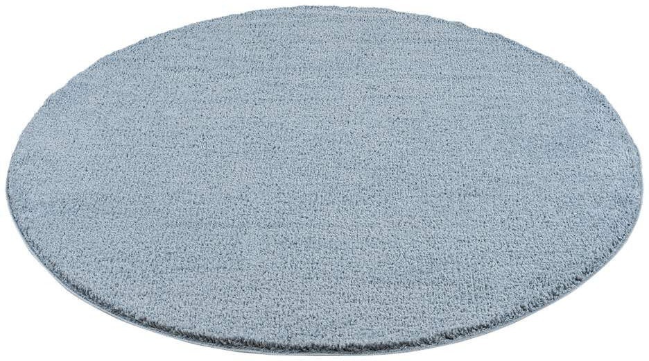 Carpet City Hochflor-Teppich »Plainy«, rund, 30 mm Höhe, Polyester, Langflor Uni Taupe, Wohnzimmer