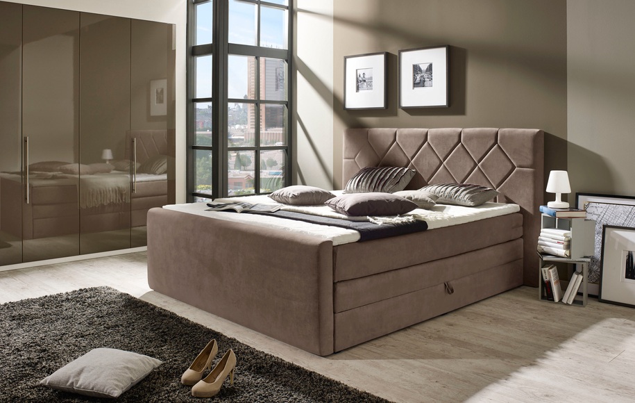 Places of Style Boxspringbett »Atlanta«, inklusive Topper und Bettkasten