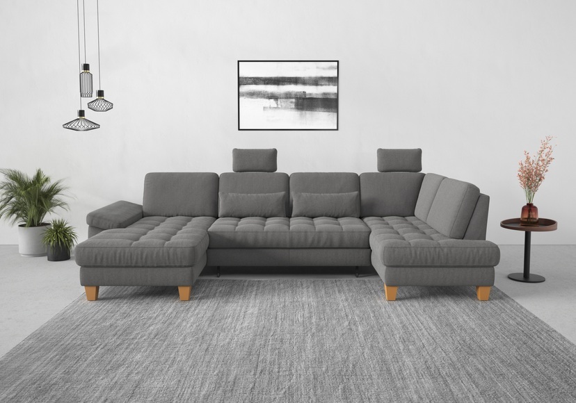 sit&more Wohnlandschaft, wahlweise mit Bettfunktion, Bettkasten, Sitztiefenverstellung