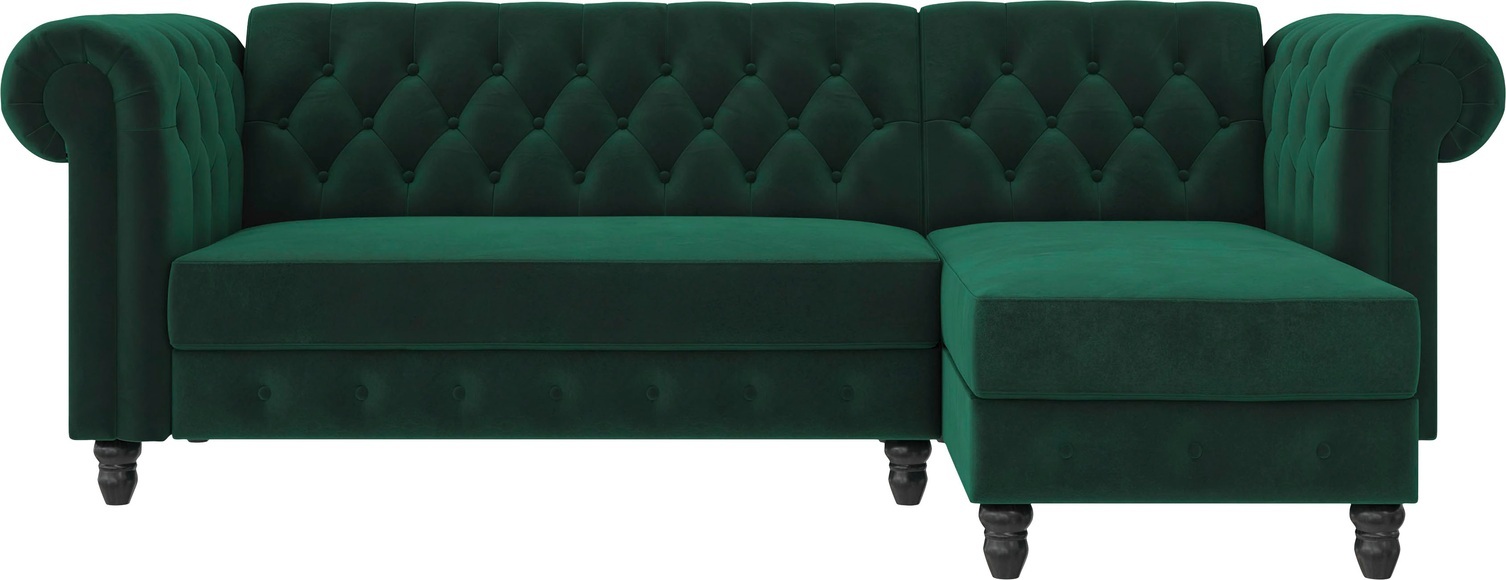 Dorel Home Ecksofa »Felix«, mit Bett-Funktion, Recamiere beidseitig montierbar, Sitzhöhe 46 cm