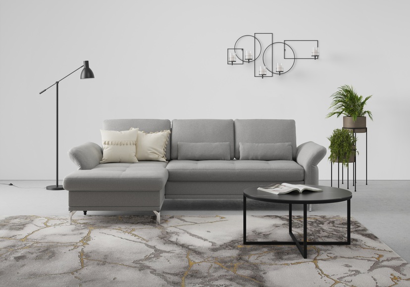 INOSIGN Ecksofa »Palm Beach«, Federkern, mit Sitztiefenverstellung, wahlweise mit Bettfunktion, Bettkasten und Armteilverstellung