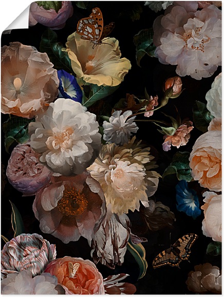 Artland Wandbild »Antike Holländische Blumen«, Blumenbilder, (1 St.), in vielen Grössen & Produktarten - Alubild / Outdoorbild für den Aussenbereich, Leinwandbild, Poster, Wandaufkleber / Wandtattoo auch für Badezimmer geeignet
