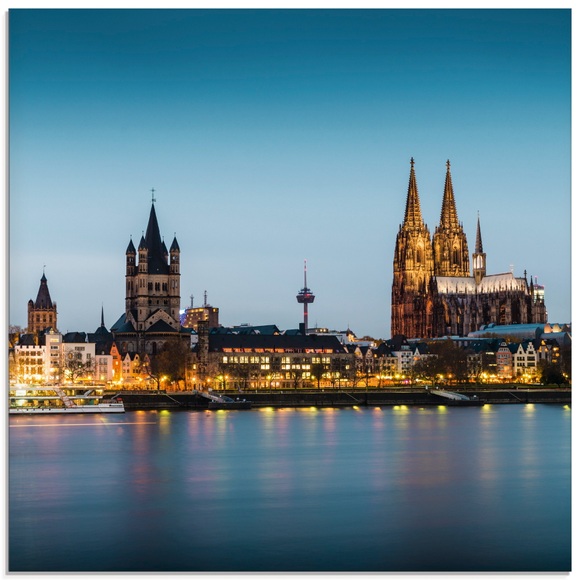 Artland Glasbild »Köln Rheinpromenade«