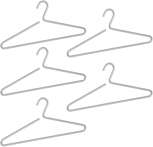 WENKO Kleiderbügel »Lux«, (Set, 5 tlg.), Aluminium, 42 cm