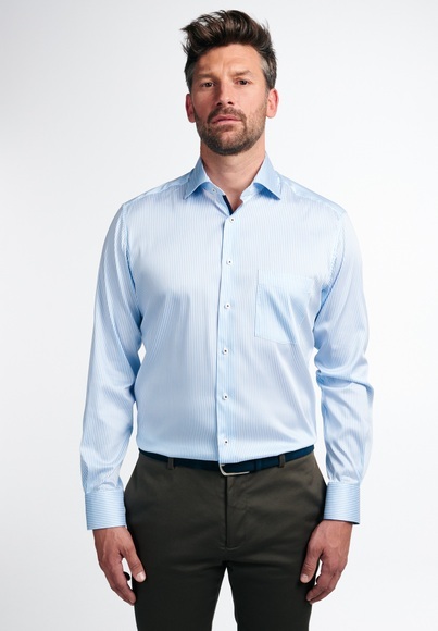 ETERNA LANGARM HEMD MODERN FIT PERFORMANCE SHIRT STRETCH HELLBLAU