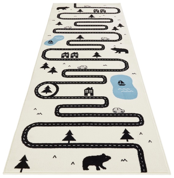 HANSE Home Teppich »Trail«, rechteckig, 0,9 mm Höhe, Weicher Flor, Schaldämmende Spielunterlage, Kinderzimmer, Strassen Design, Kurzflor, Robust, pflegeleicht
